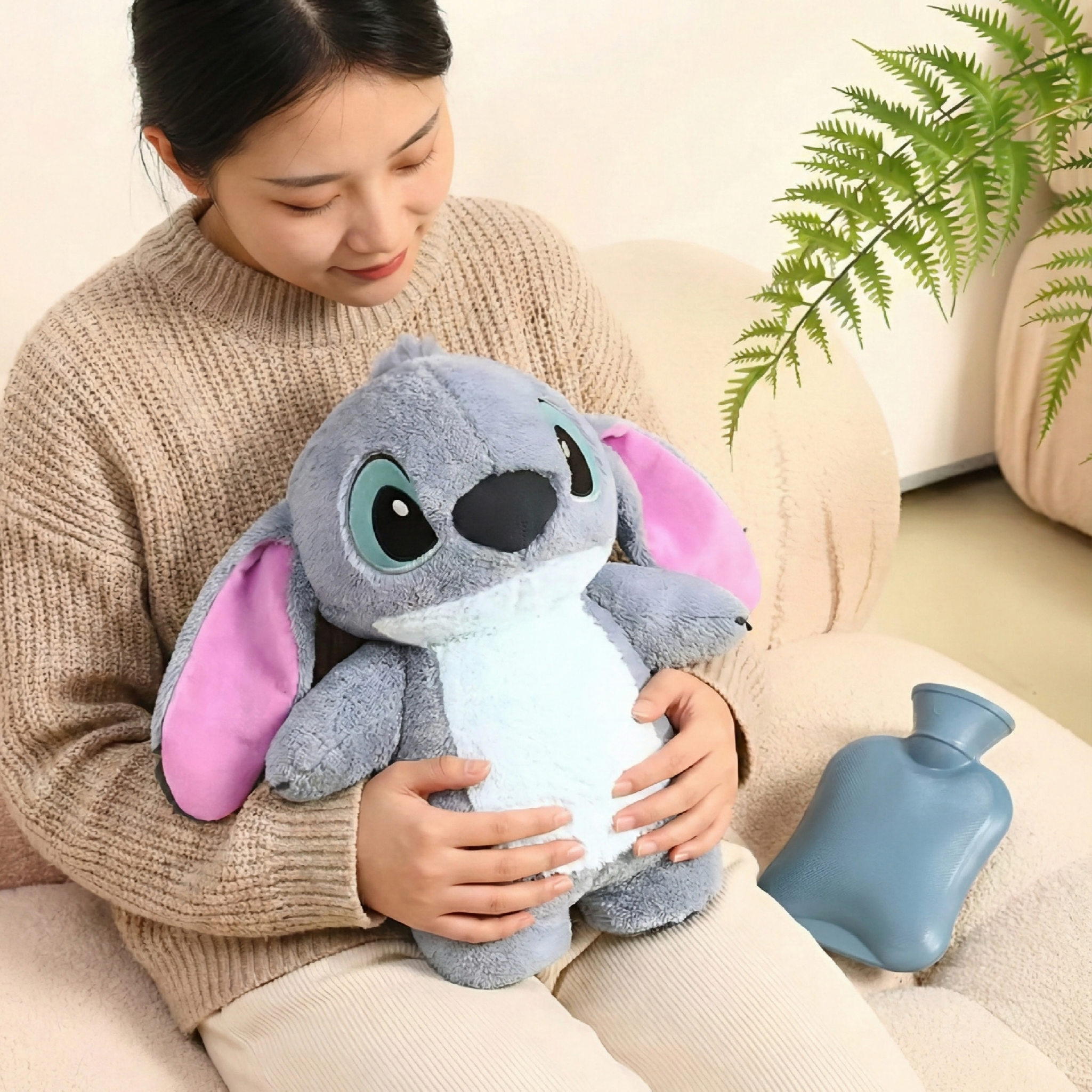 Stitch Teddy with Hot Water Bag – Cozy Comfort Plush