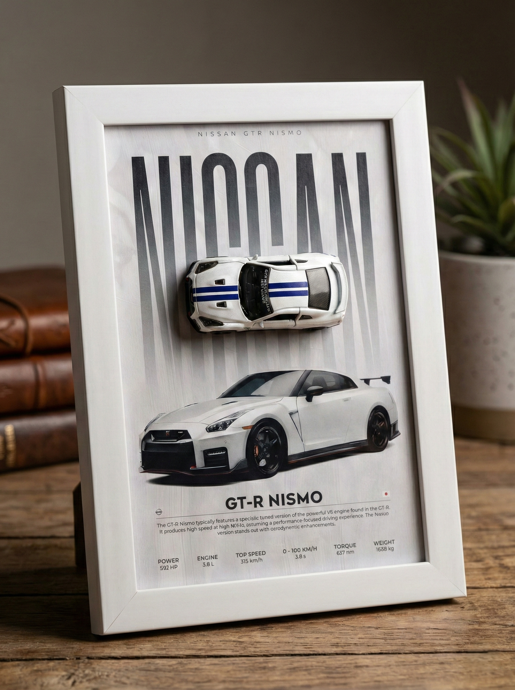 Nissan GT-R NISMO 3D Model Frame – A4 Size